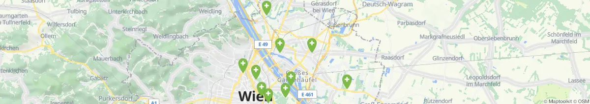 Kartenansicht für Apotheken-Notdienste in der Nähe von Kagran (Gemeinde, Wien) (496)